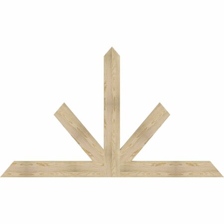 Ekena Millwork Saratoga Rough Sawn Timber Gable Bracket, Douglas Fir, 84"W x 49"H x 2"D x 6"F, 14/12 Pitch GBW084X49X0206SAR00RDF